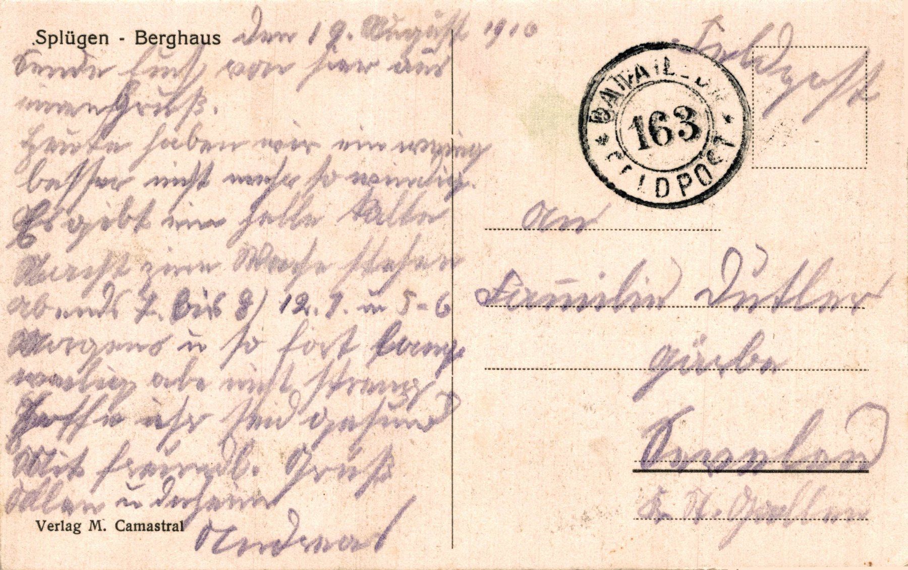 Ansichtskarten: Splügen - Berghaus – Gebraucht aus Bronschhofen von Astore 1