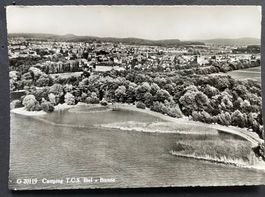 Camping T.C.S. Biel - Bienne, Flugaufnahme ca. 1950