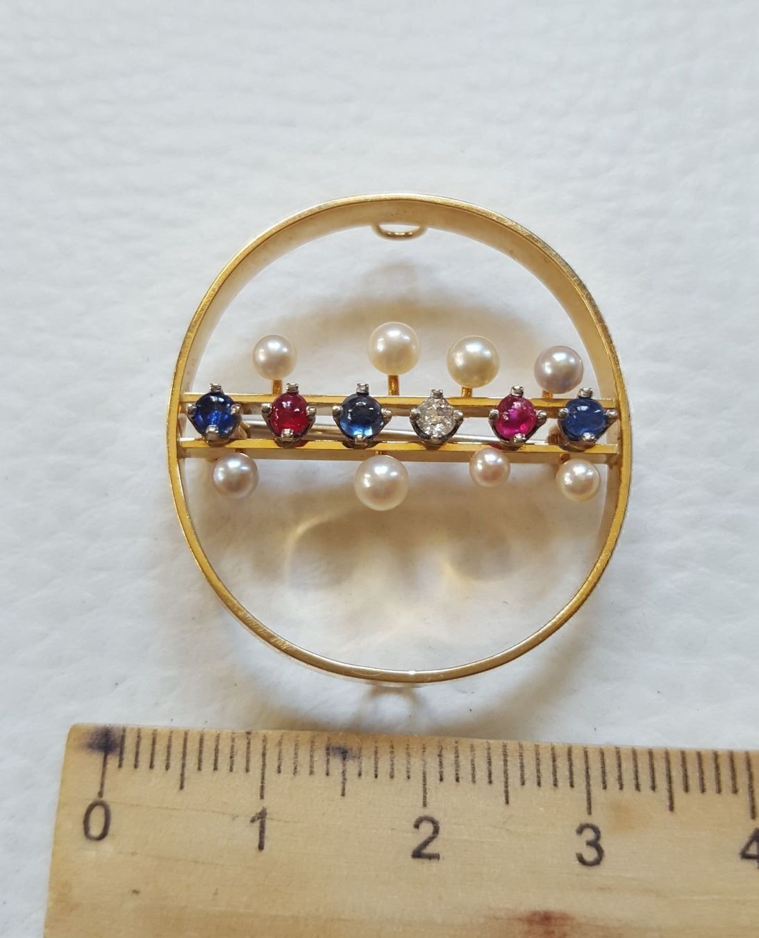 Spille & Fermagli: 750 Broche mit Brillant/Rubine/Saphire – Nuovo (secondo la descrizione) da Wald ZH venduto da Dasilver