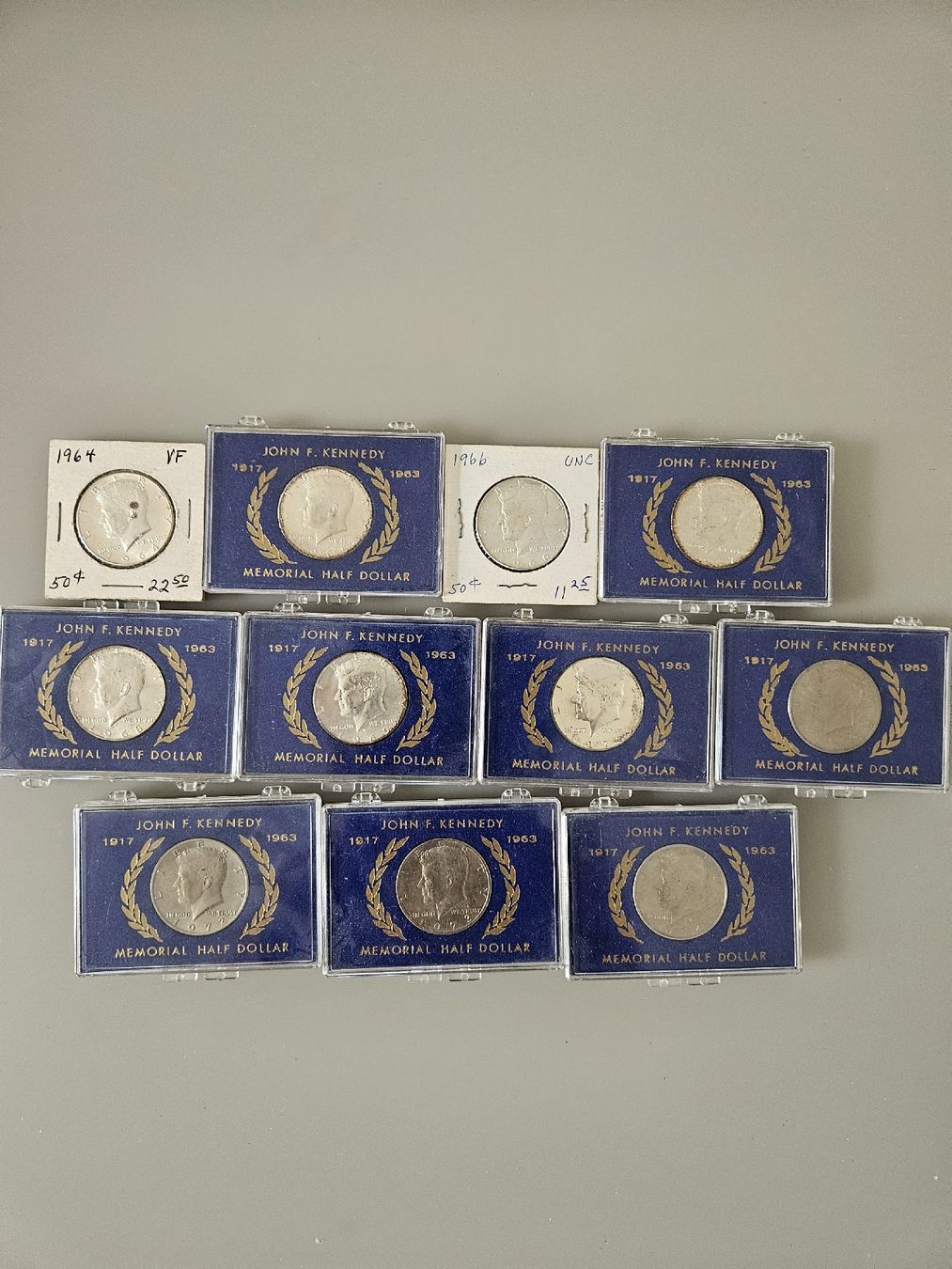 Alle Münzen: collection de 11 demi dollar Kennedy – Neu (gemäss Beschreibung) aus Cortaillod von lemaurice01