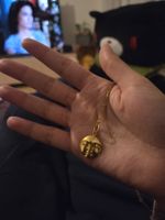 Ottoman Hands Moon Face Gold Pendant Necklace / Kette NEU