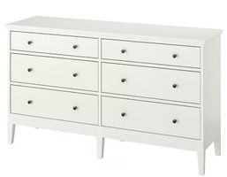 Commode 6 tiroirs, blanc, 162x95 cm