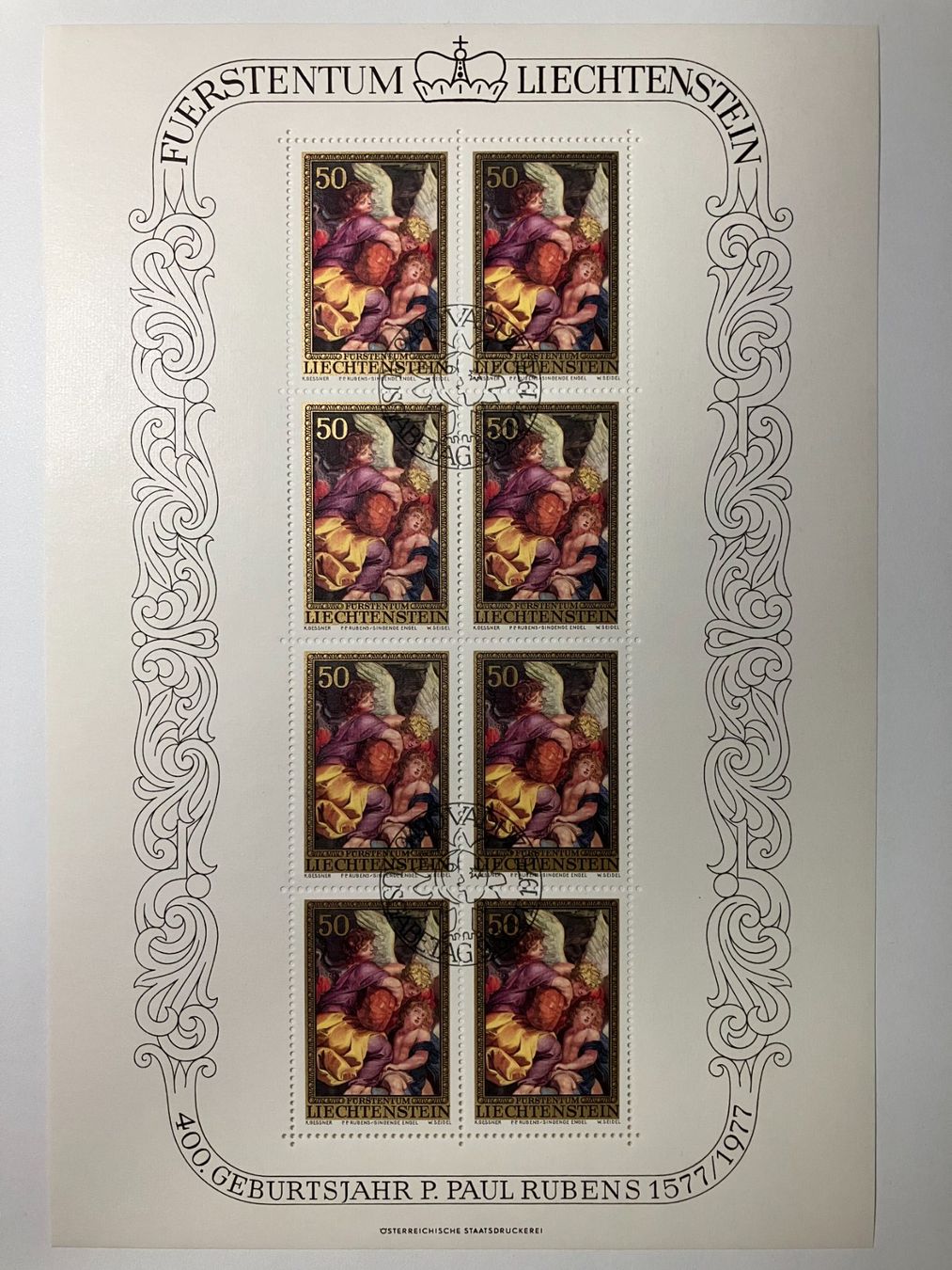 Tutti i francobolli: Liechtenstein, Kat. 593-95 Kleinbogen, Rubens, gestempelt – Usato da Würenlos venduto da Eulenpostuhu 2