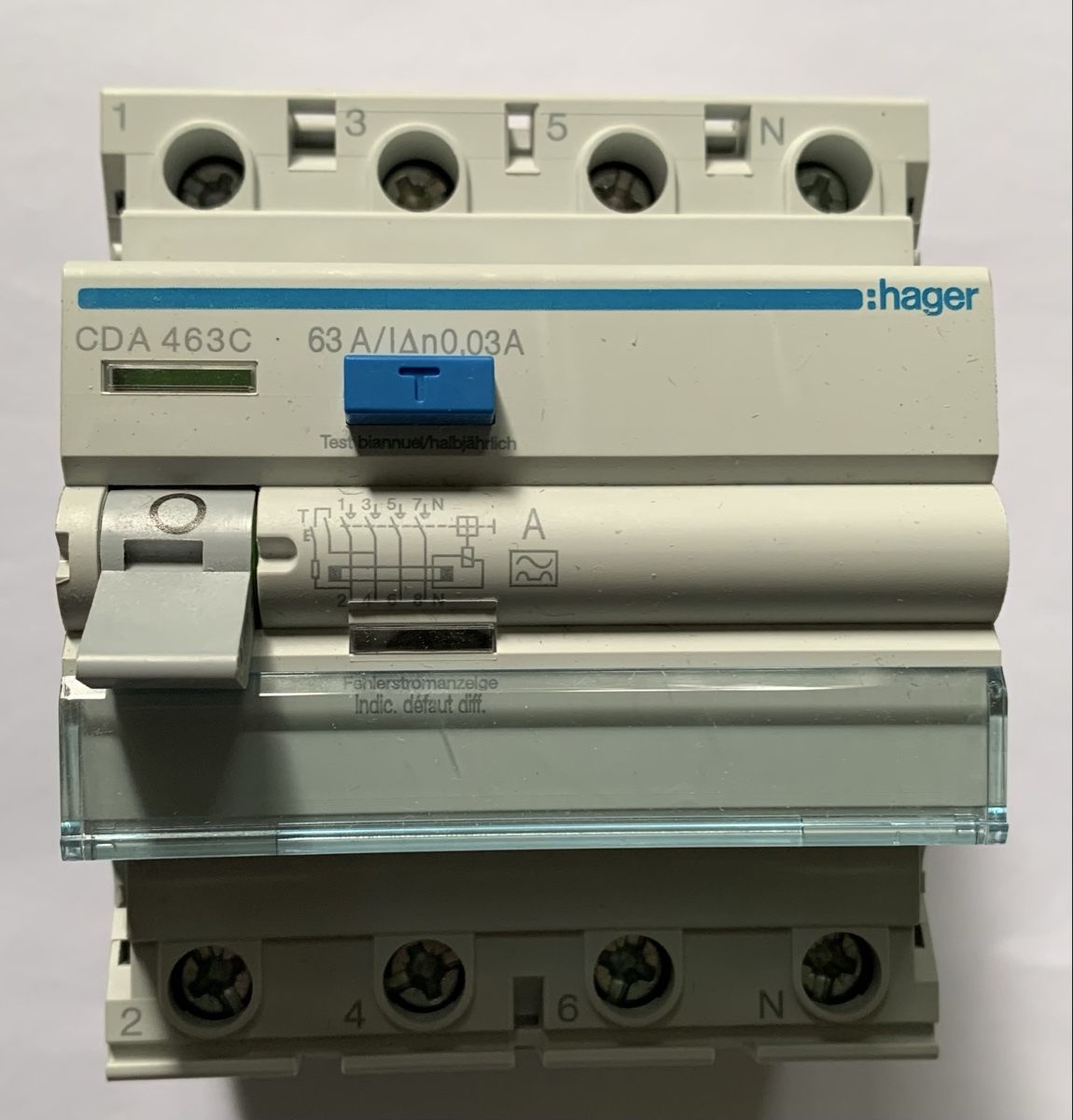 Hager Interruttori: Hager CDA 463c 63A / 0.03A FI - Fehlerstrom-Schutzschalter – Nuovo e nell'imballaggio originale da Zürich venduto da Apache4 2
