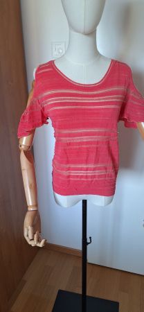 Morgan, t-shirt ajouré corail