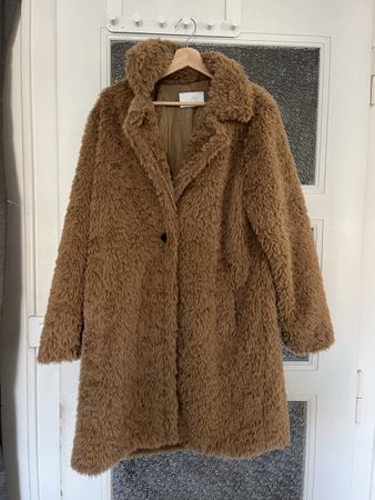Manteau fausse fourrure femme brun taille unique bon état