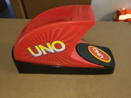 UNO Kartenmischmaschine rot schwarz gebraucht mit Karten