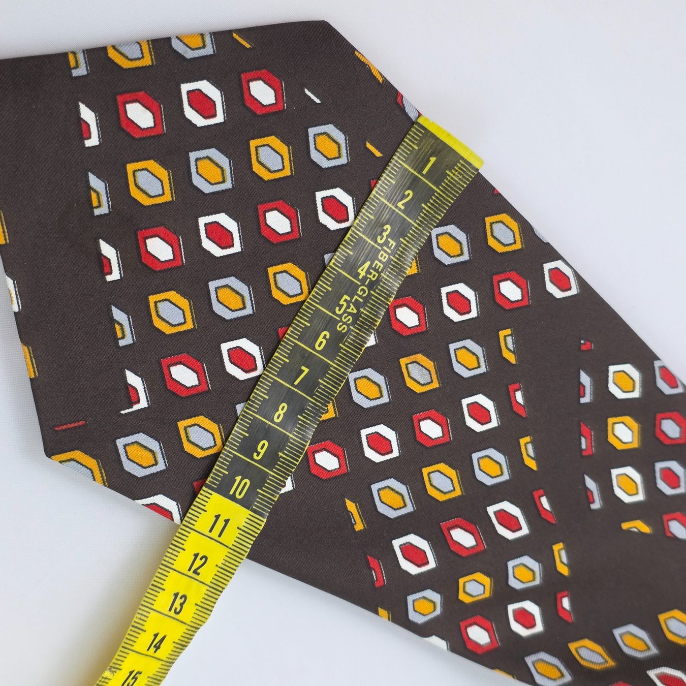 Cravatte: Braune Polyester Krawatte Retro Muster – Usato da Wald ZH venduto da Martin79 2