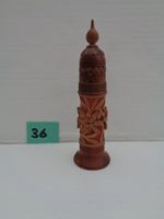 Zahnstocher-Behälter mit Holzschnitzerei  Edelweiss Motiv