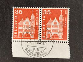 Schweiz 1963 Paar Biel 35 Vollstempel WINTERTHUR 10 24.I.63