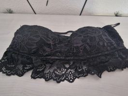Schwarzes Spitzen Bustier - Sommer Must-Have, Grösse L