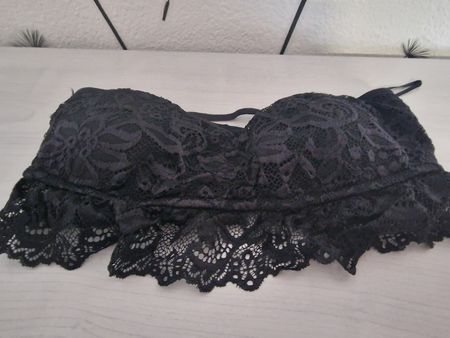 Schwarzes Spitzen Bustier - Sommer Must-Have, Grösse L