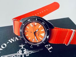 ZENO ZWB Quartz, Orange, Steel&PVD, Military style, SRP340.-