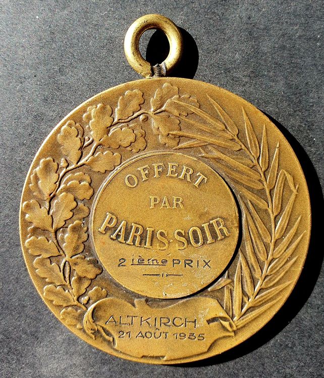 Médaille Cyclisme Ancienne - 1935 - Bords De Seine - CCC - Plaqué Or