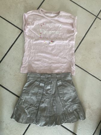 Süsses Sommer Set: rosa TShirt mit "Dreamer" & grauer Rock 4