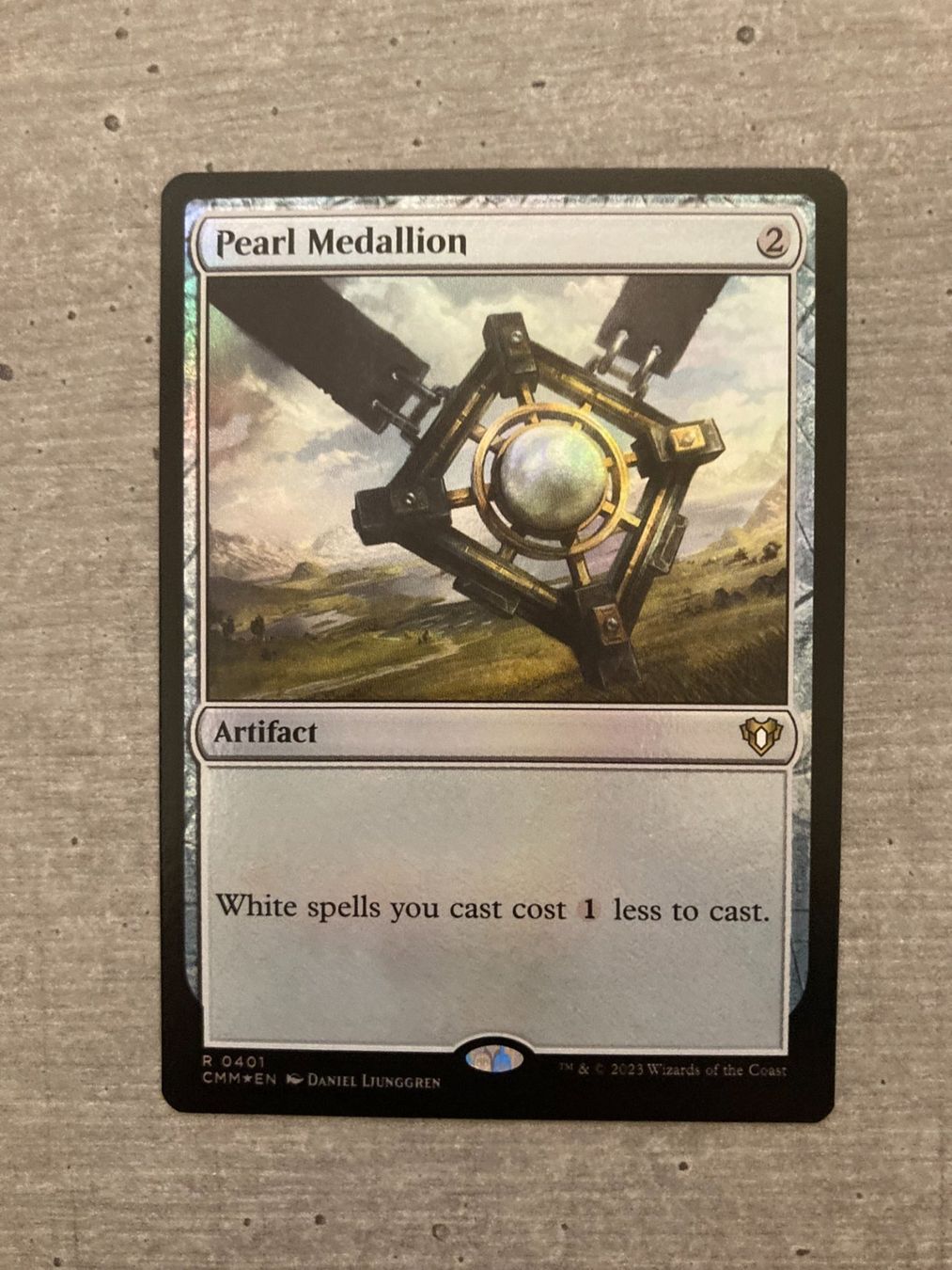 Magic The Gathering Sammelbilder & Trading cards: Foil Pearl Medallion Commander Masters NM – Neu (gemäss Beschreibung) aus Rechthalten von
