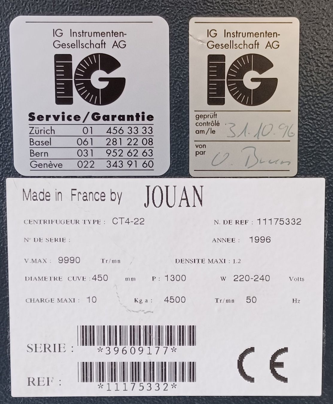 Accessori da laboratorio: Jouan CT 422 Heated/Cooled Centrifuge – Difettoso da Niederdorf venduto da LeptonAG_Labor 6