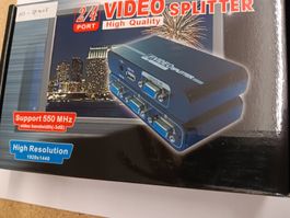VGA Splitter 1 auf 2 Ports Verteiler Monitor Splitter neu