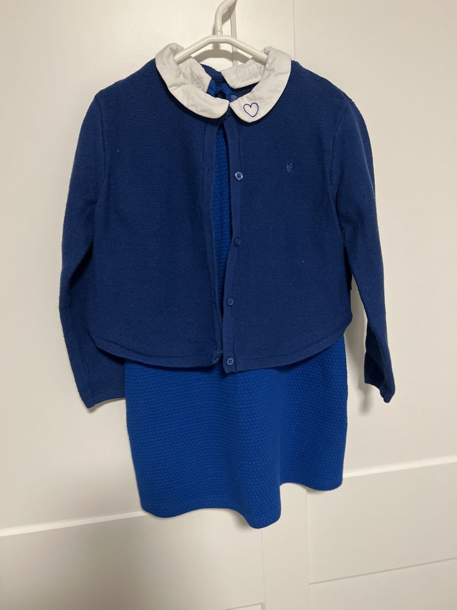 Okaidi Vestiti & Gonne: Robe bleue à col blanc Okaidi taille 116 – Usato da La Chaux-de-Fonds venduto da Sabinchenn 1