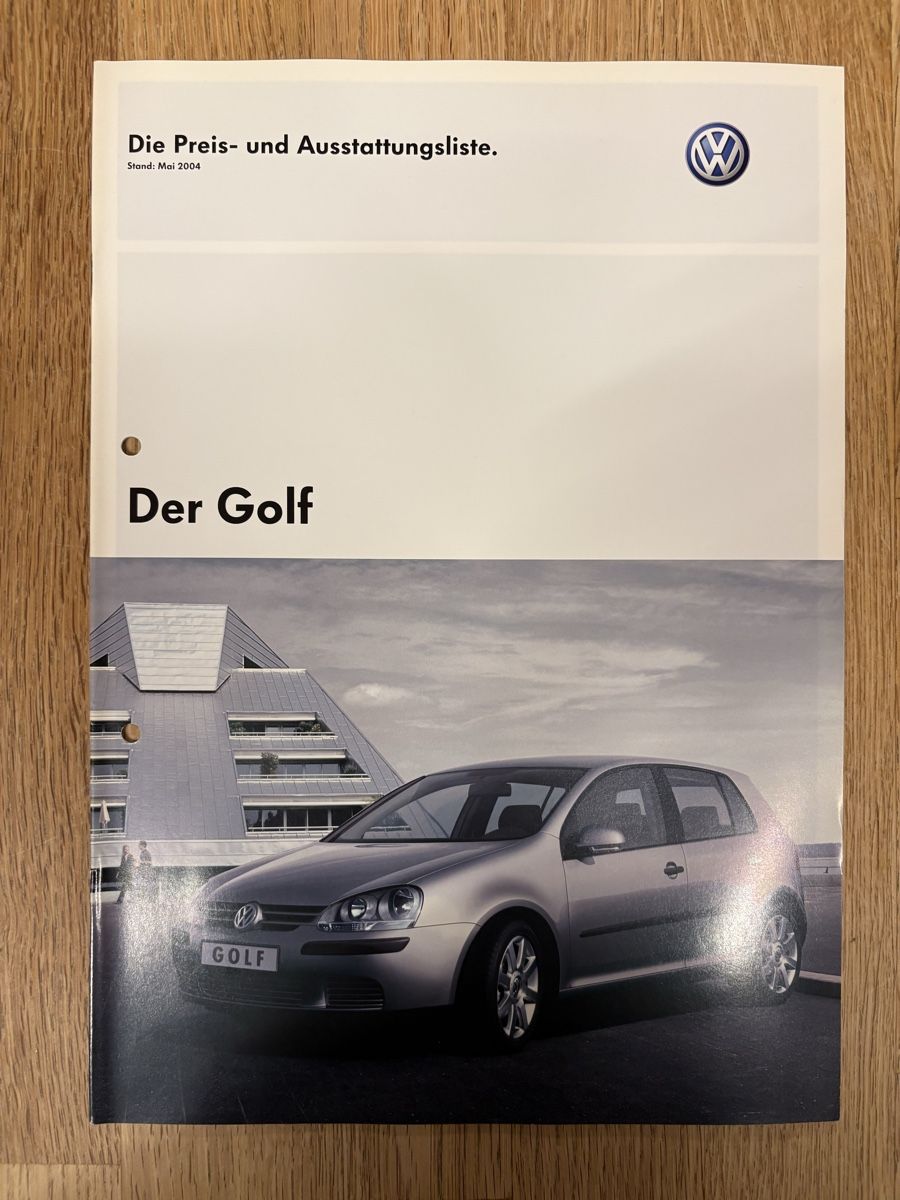 VW Documenti: VW Golf Preisliste, Prospekt - 2004 oder 2005 – Usato da Freienstein venduto da Golfbueb
