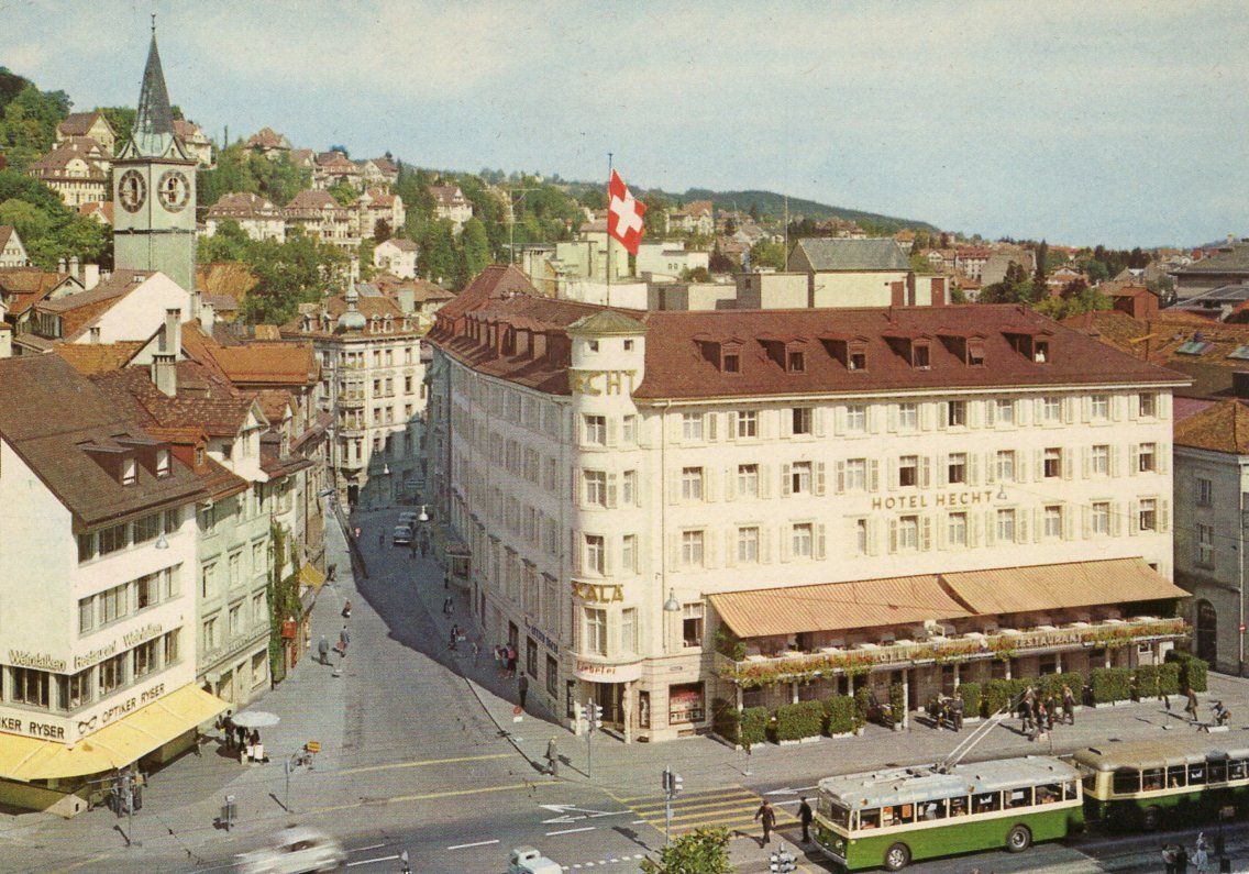 Ansichtskarten: St. Gallen Marktplatz 1965 – Gebraucht aus St. Gallen von Epu