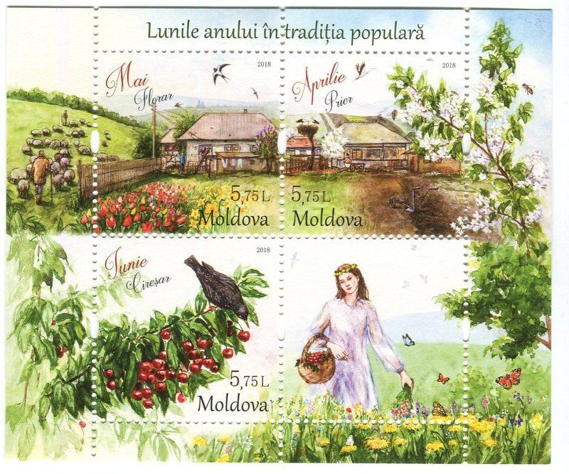 Alle Briefmarken: Block "April, Mai, Juni". Moldawien. – Neu und originalverpackt aus Basel von Butsch5