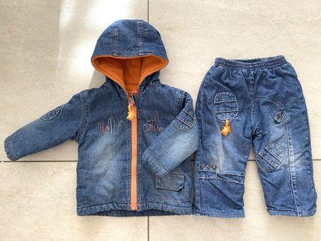 Warmes Kleiderset für Baby Jacke, Hose. Gr. 74. Unisex.