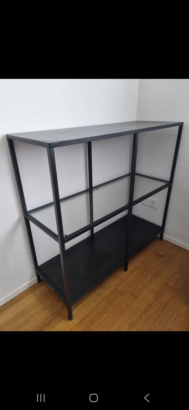 Ikea Scaffali: Regal mit Glas, Schwarz/Braun – Usato da Thun venduto da Wood-Art 1