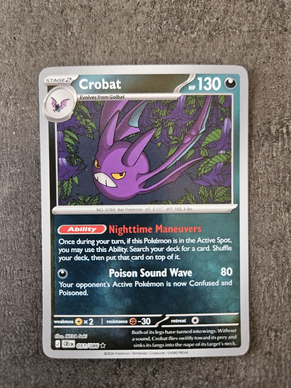 Pokémon Carte collezionabili: Crobat CRI EN 051/086 – Nuovo (secondo la descrizione) da Aarau venduto da san_pb85