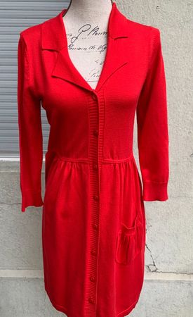 Superbe robe jaquette tricotée fine IN WEAR 72%viscose t.S