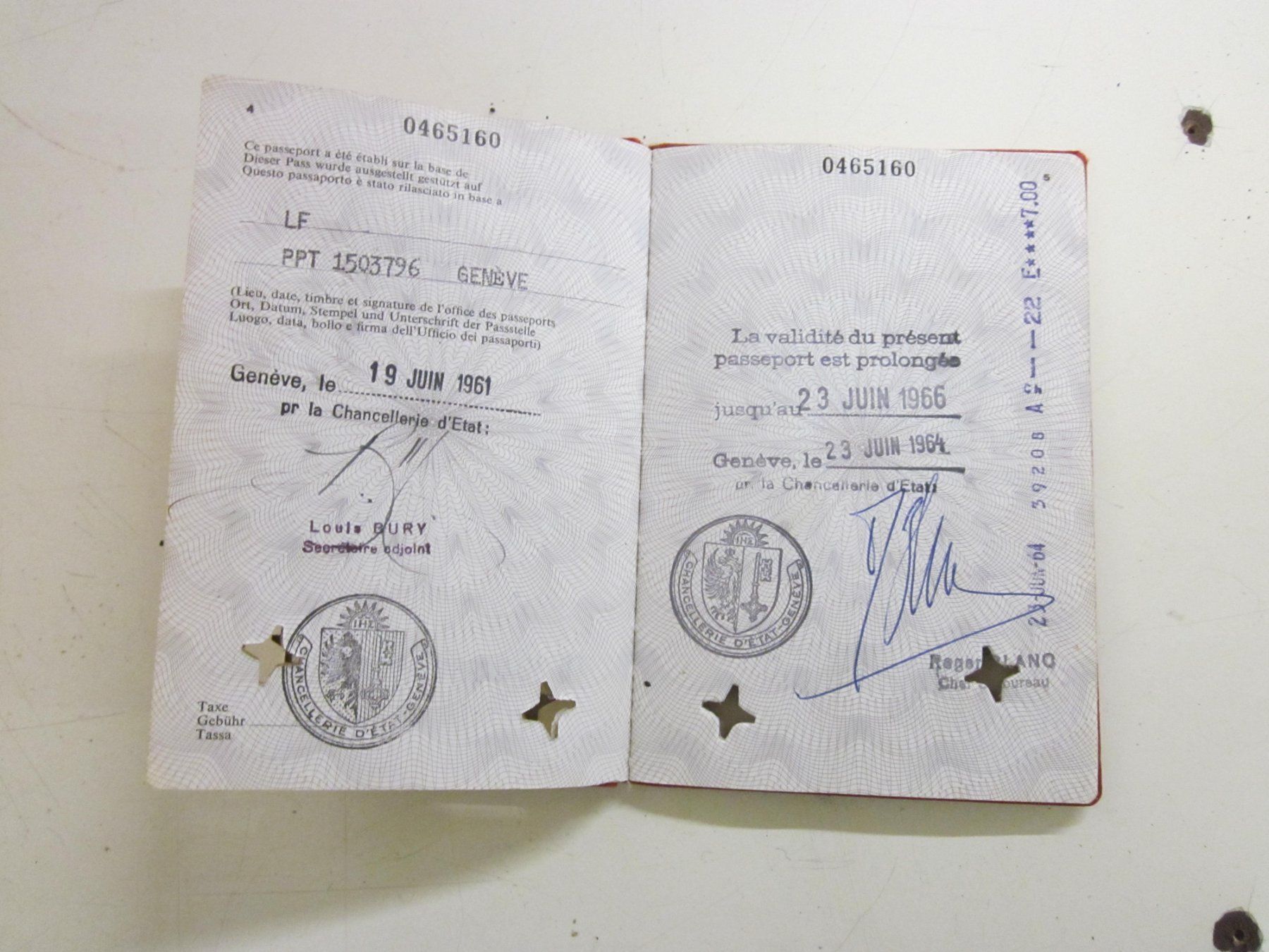 Dokumente: Passeport Schweizer Pass 1964 – Gebraucht aus Grand-lancy von  3