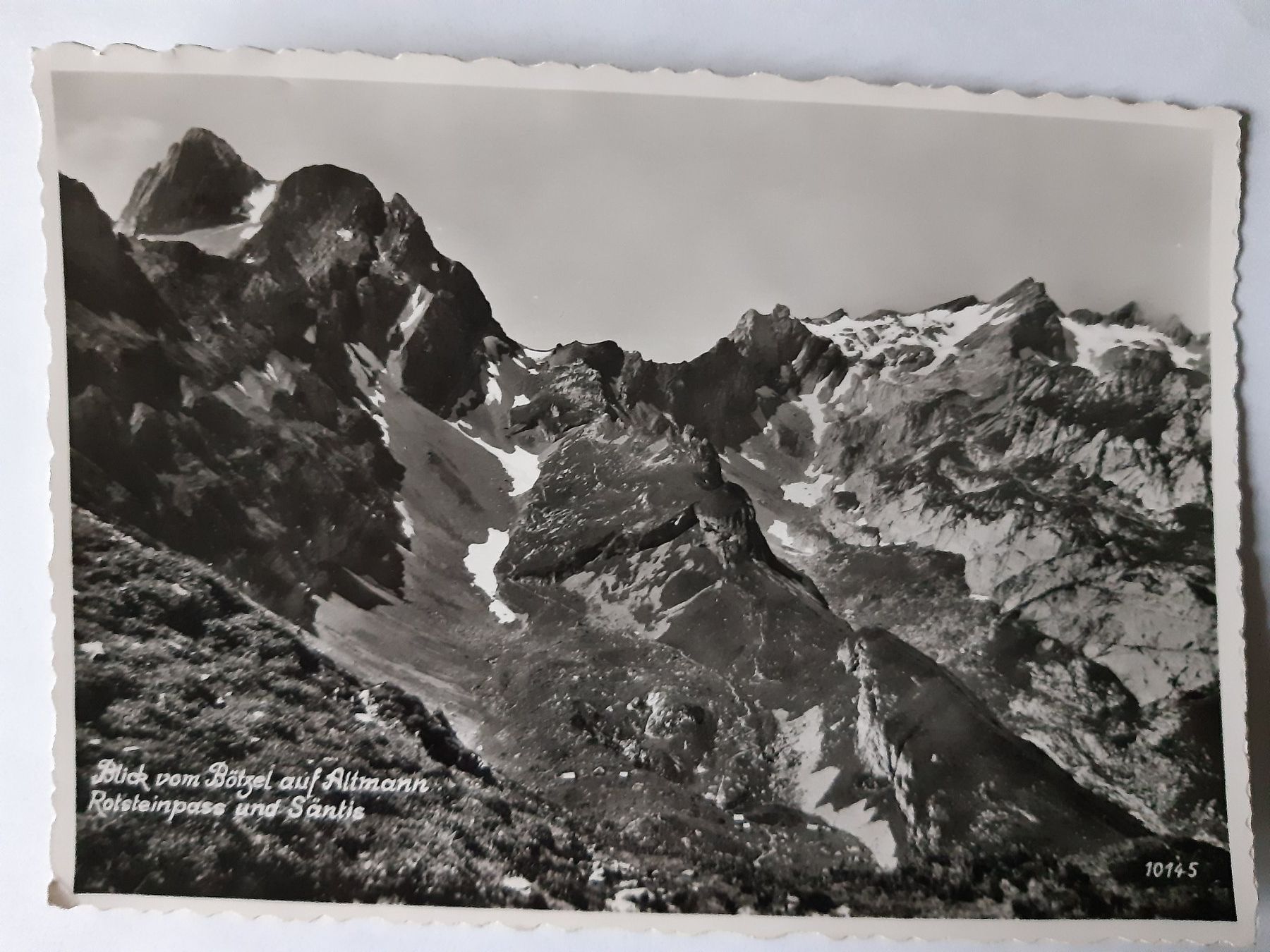 Cartoline postali: Alte Postkarte: Blick vom Bötzel, auf Altmann – Usato da Wattwil venduto da yburgler