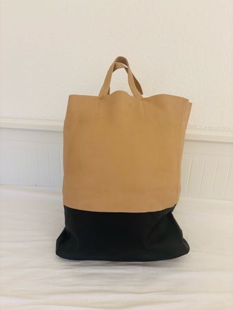 CÉLINE Cabas Bi-Color Leather Tote – Made in Italy – Vintage