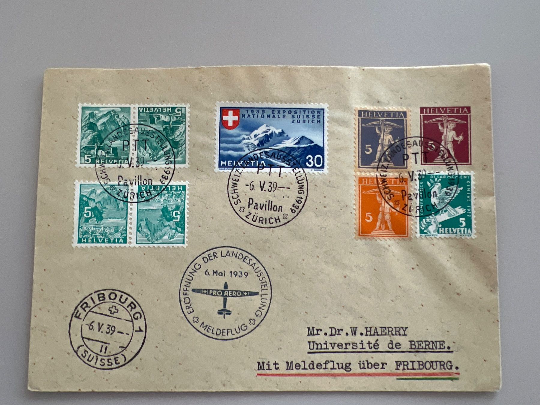 Alle Briefmarken: Landi Meldeflug  ET 6.5.1939 – Gebraucht aus Buchrain von wmm