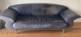 Designer Sofa, Leder, 3-er