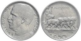 Italien, 50 Cents 1919 rigato (02)