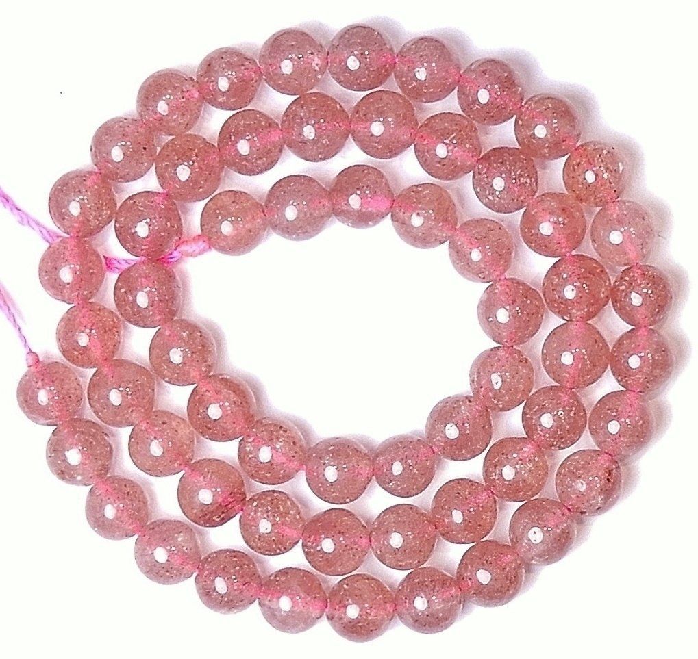 Catenine: 1 Strang echte Erdbeer-Quarz Perlen 6 mm – Nuovo (secondo la descrizione) da Müllheim Dorf venduto da GUENI01