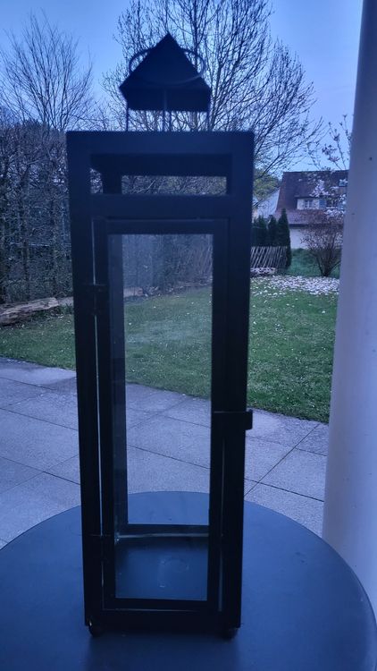 Aussenlaterne Metall für Kerzen, schwarz Kaufen auf Ricardo