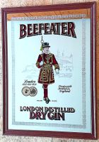 Grosser Vintage Barspiegel Beefeater London Distilled Dry Gi