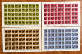 Pro Juventute 1967 Serie im Bogen mit  ET-ʘ und Gummi **