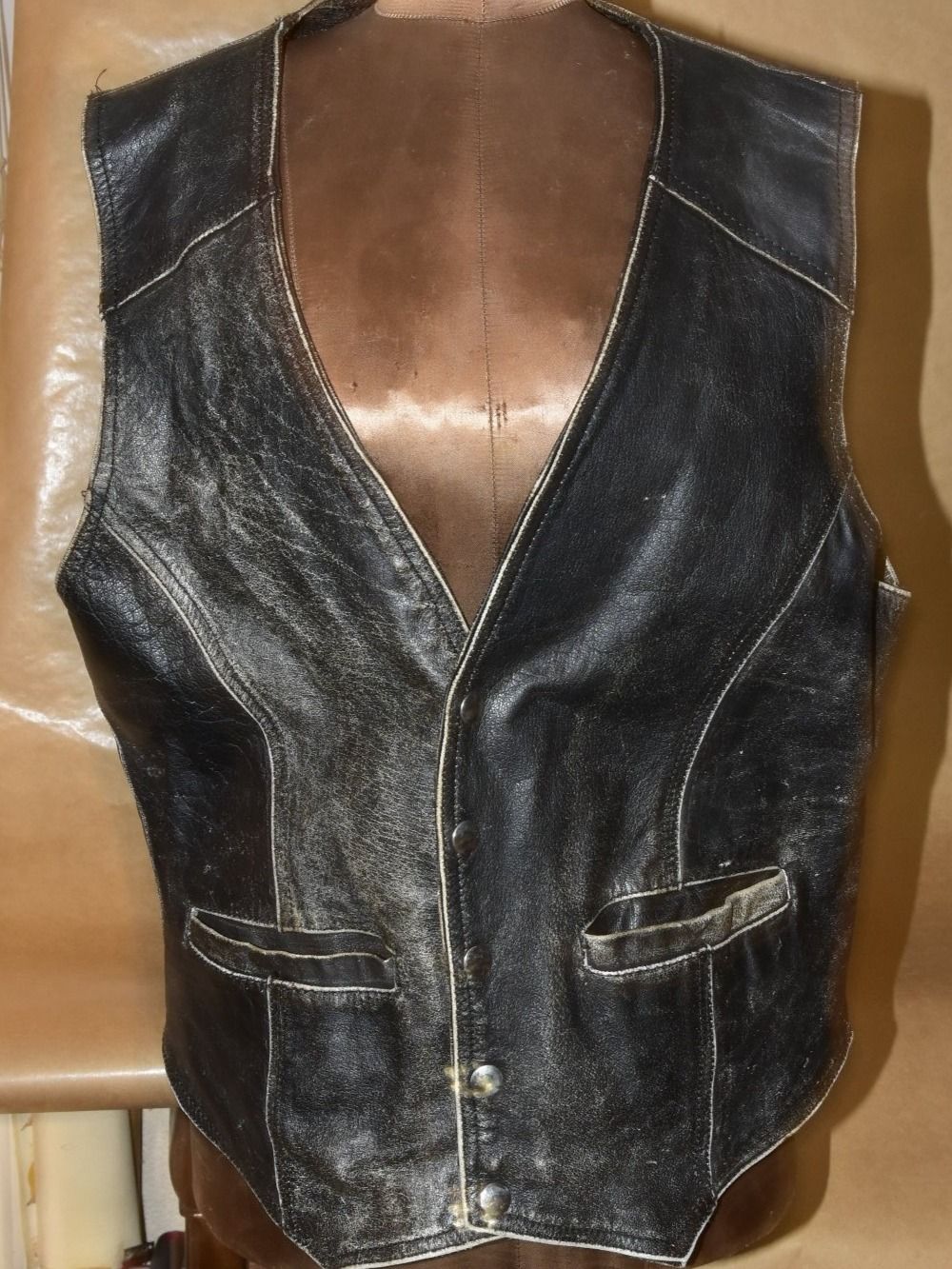 jacken mäntel westen im biker stil in größe mit weste style AMTEX BIKER MOTORRAD WESTE GILET LEDER VINTAGE GRÖSSE L (Gebraucht) in