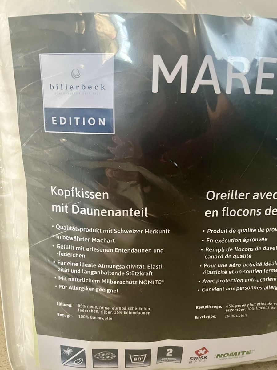 Cuscini: Kopfkissen Neu Billerbeck – Nuovo e nell'imballaggio originale da Zürich venduto da Jaskam 1