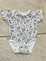 Baby Body kurzarm mit Tiermotiv weiss Grösse 56