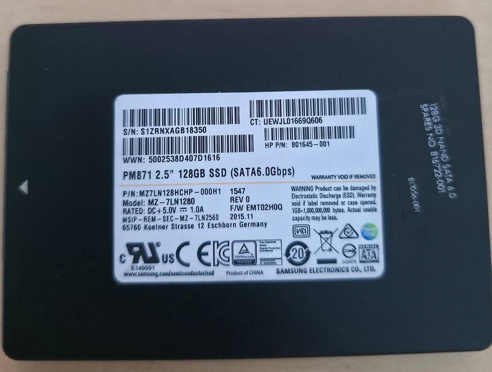 Dischi rigidi: Samsung PM871 128GB SSD  – Usato da Basel venduto da Junior_Store