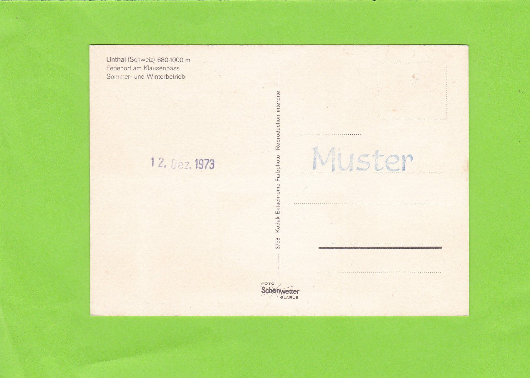 Cartoline postali: Linthal am Klausen – Usato da St. Peterzell venduto da neckertal 1