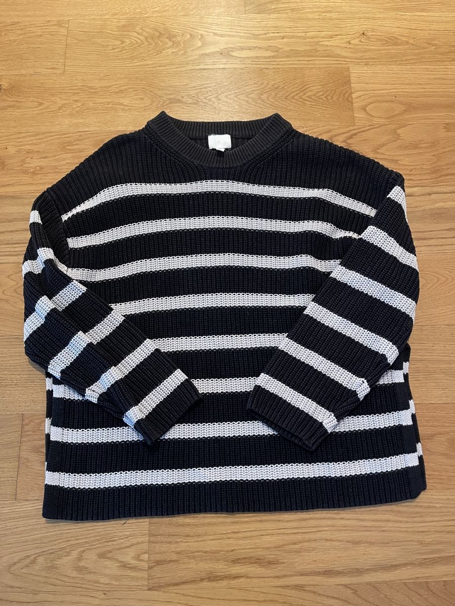 H&M Maglioni & Felpe: H&M Strickpullover, schwarz/weiss gestreift, Grösse M – Usato da Bremgarten AG venduto da arl_8nbf
