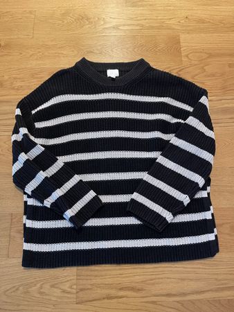 H&M Strickpullover, schwarz/weiss gestreift, Grösse M