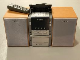 Antike Sony Radio Kassetten Stereoanlage aus Holz