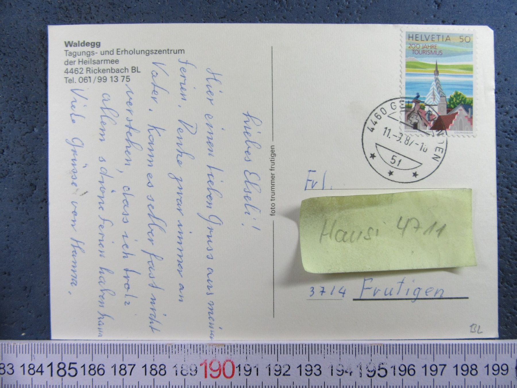 Cartoline postali: WALDEGG HEILSARMEE RICKENBACH BL AK – Usato da Ettingen venduto da Hausi4711 1