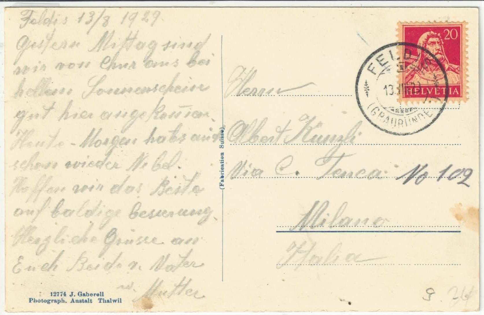 Cartoline postali: Feldis - Dorfansicht – Usato da Ettingen venduto da Kartenplanet 1